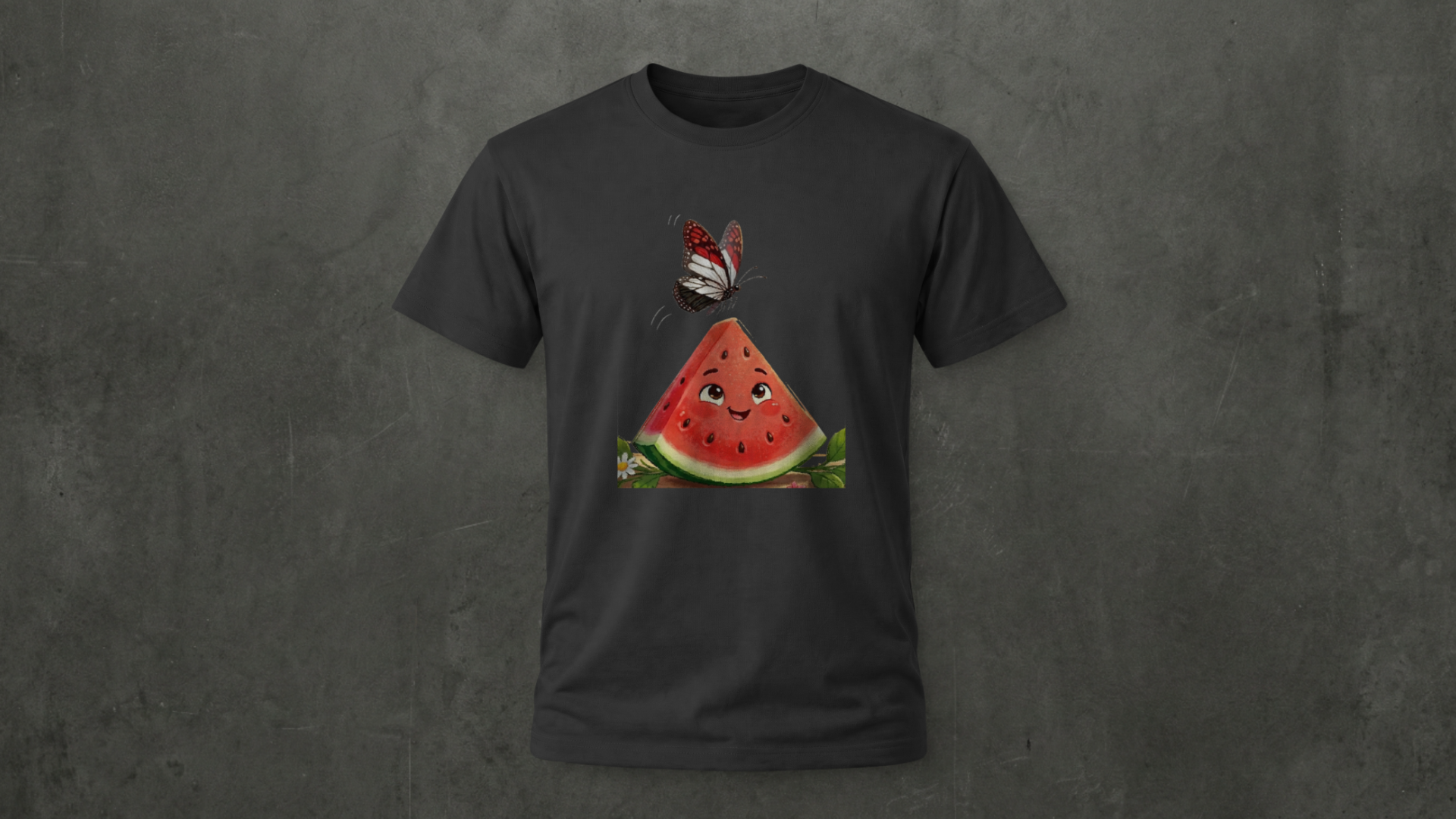 Cute Watermelon & Butterfly -100% Cotton