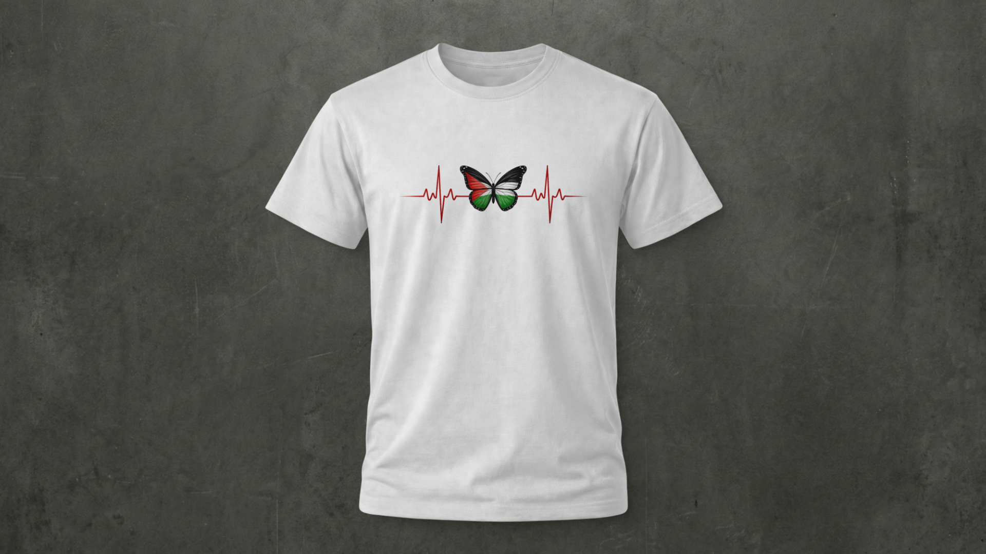 Heartbeat of Hope – Palestine Butterfly Tee