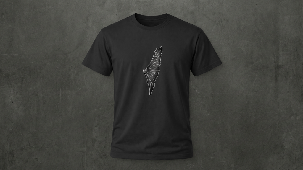 Palestine Map Wing Tee  – 100% Cotton